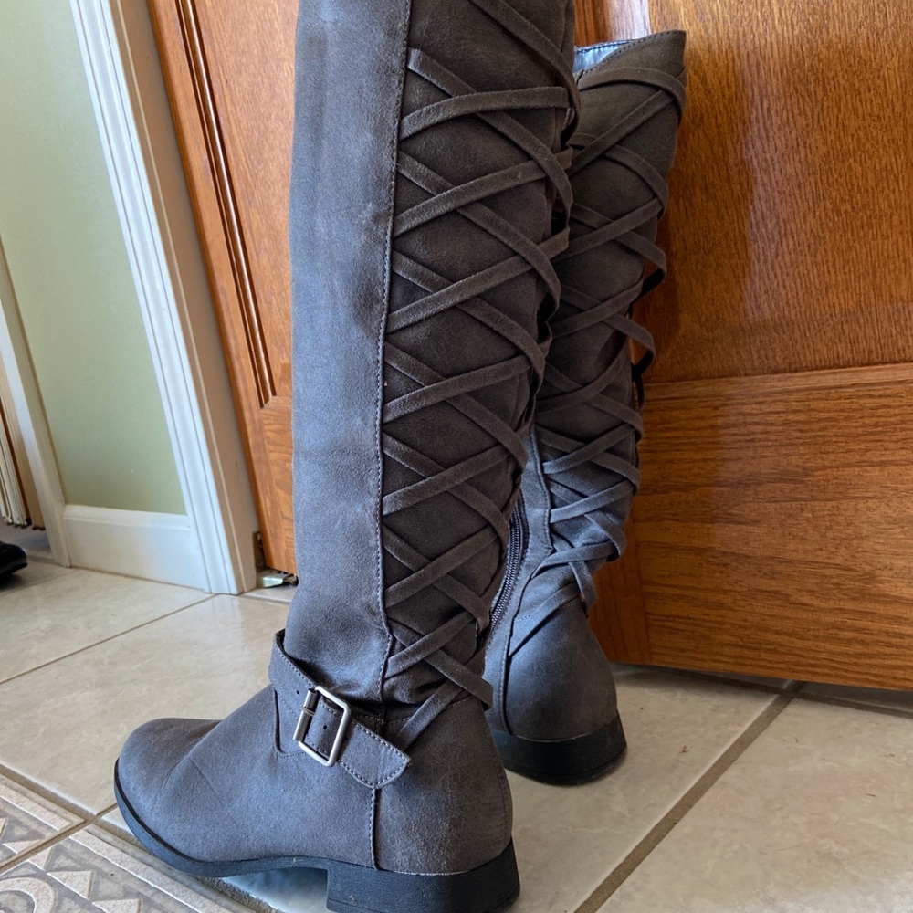 Laced up Knee High Boots Size 10